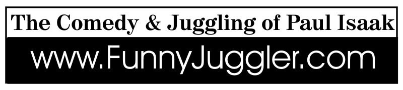 The Comedy & Juggling of Paul Isaak Logo - www.FunnyJuggler.com